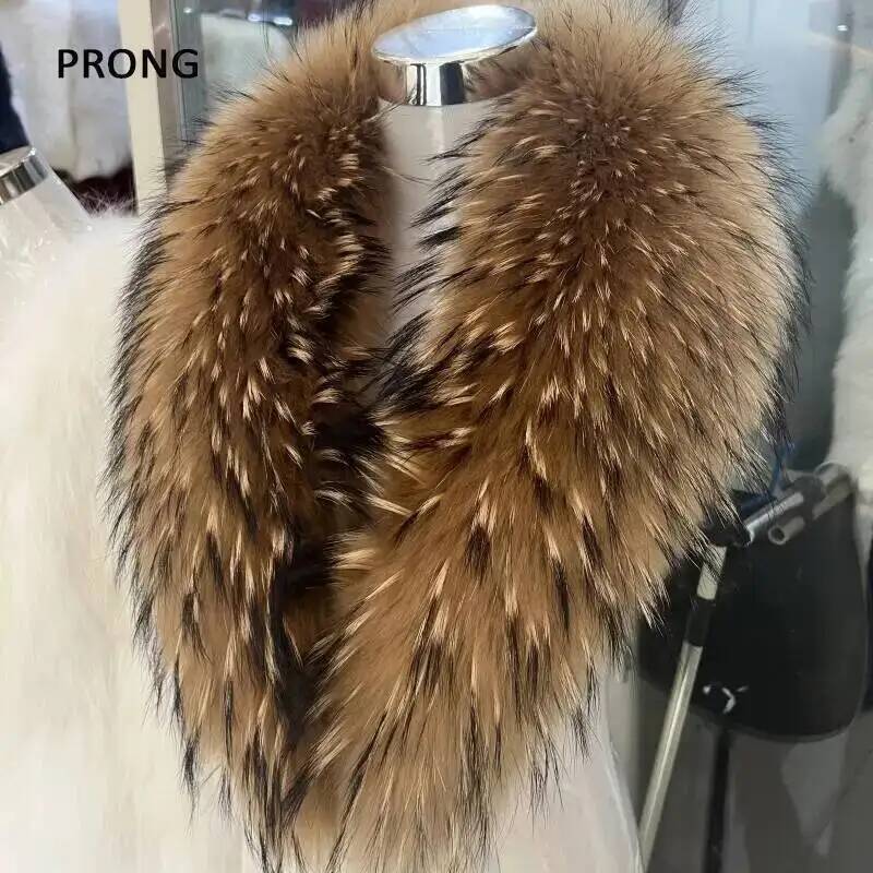 Winter Clothing Items - Natural Raccoon Fur Collar Real Fur