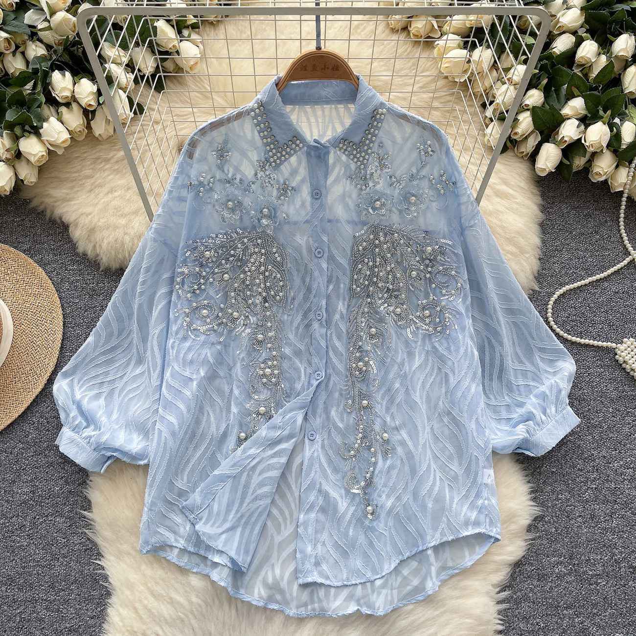 Women's Shiny Button Shirt Spr - огляд і ціна Winter Clothing Korean